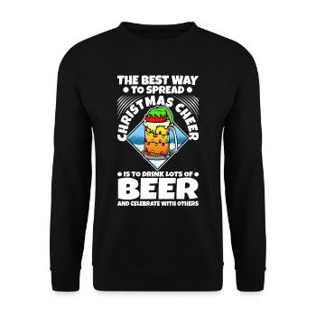The best way to spread christmas cheer - Unisex Sweatshirt - black - Front - Alina (178cm) & Michal (187cm)
