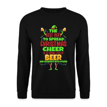 The best way to spread christmas cheer - Unisex Sweatshirt - black - Front - Alina (178cm) & Michal (187cm)