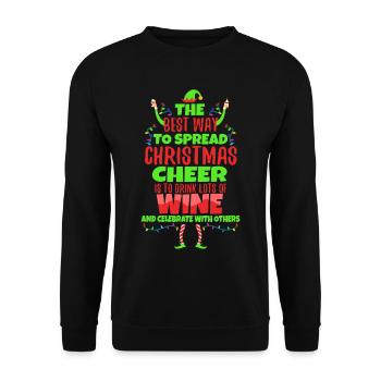 The best way to spread christmas cheer - Unisex Sweatshirt - black - Front - Alina (178cm) & Michal (187cm)