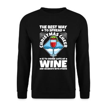 The best way to spread christmas cheer - Unisex Sweatshirt - black - Front - Alina (178cm) & Michal (187cm)