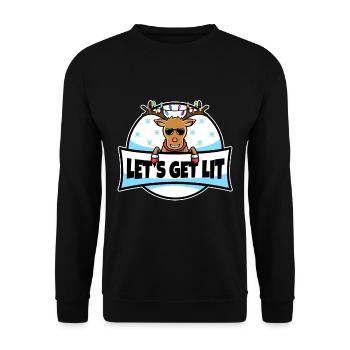 Lets get lit christmas - Unisex Pullover - Schwarz - Vorne - Alina (178cm) & Michal (187cm)