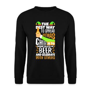 The best way to spread christmas cheer - Unisex Sweatshirt - black - Front - Alina (178cm) & Michal (187cm)