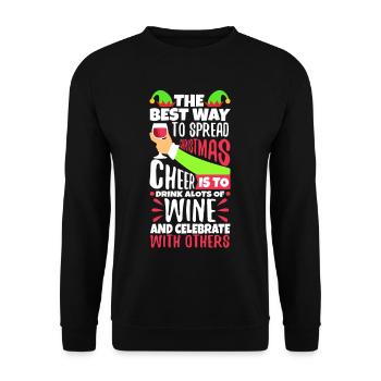 The best way to spread christmas cheer - Unisex Sweatshirt - black - Front - Alina (178cm) & Michal (187cm)