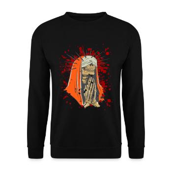 Nonne Skelett Betet Halloween - Unisex Pullover - Schwarz - Vorne - Alina (178cm) & Michal (187cm)