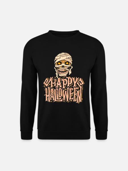 Happy Halloween Mumie Skelett - Unisex Pullover - Schwarz