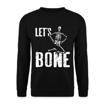 Halloween - Lets Bone - Unisex Pullover - Schwarz - Vorne - Alina (178cm) & Michal (187cm)