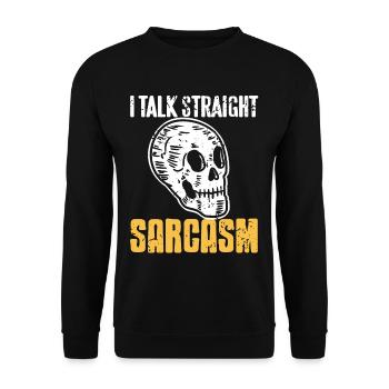 Halloween - I talk Straight Sarcasm - Unisex Pullover - Schwarz - Vorne - Alina (178cm) & Michal (187cm)