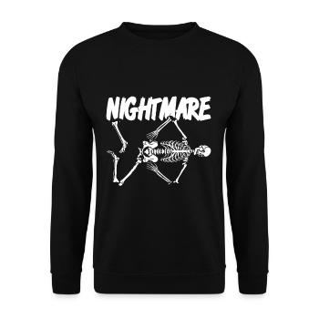 Halloween Skelett - Nightmare - Unisex Pullover - Schwarz - Vorne - Alina (178cm) & Michal (187cm)