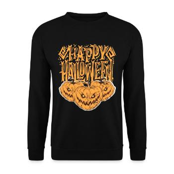 Citrouille d’Halloween - Sweat-shirt Unisexe - noir - Devant - Alina (178cm) & Michal (187cm)