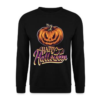 Bonne citrouille d’Halloween - Sweat-shirt Unisexe - noir - Devant - Alina (178cm) & Michal (187cm)