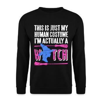 Hexe - C’est mon costume humain Je suis en fait un - Sweat-shirt Unisexe - noir - Devant - Alina (178cm) & Michal (187cm)