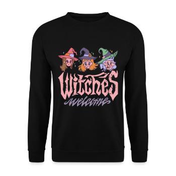 Sorcières - Groupe de fête des sorcières - Sweat-shirt Unisexe - noir - Devant - Alina (178cm) & Michal (187cm)
