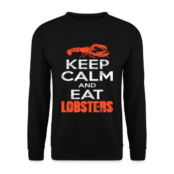 Restez calme et mangez des homards - Sweat-shirt Unisexe - noir - Devant - Alina (178cm) & Michal (187cm)