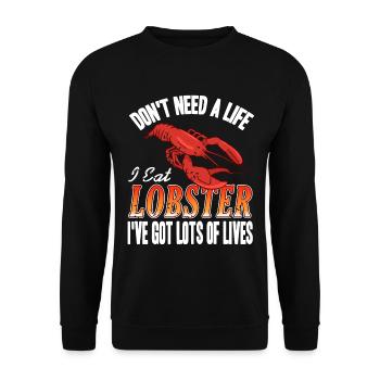 Je n’ai pas besoin d’une vie que je mange du homard - Sweat-shirt Unisexe - noir - Devant - Alina (178cm) & Michal (187cm)