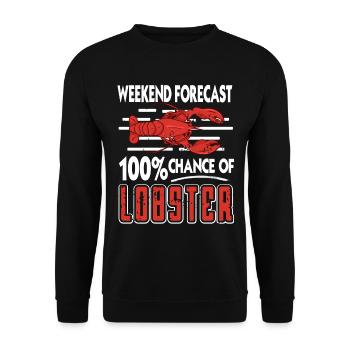 Prévisions de fin de semaine 100% de chances de Lobstar - Sweat-shirt Unisexe - noir - Devant - Alina (178cm) & Michal (187cm)