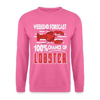 Prévisions de fin de semaine 100% de chances de Lobstar - Sweat-shirt Unisexe - rose - Devant