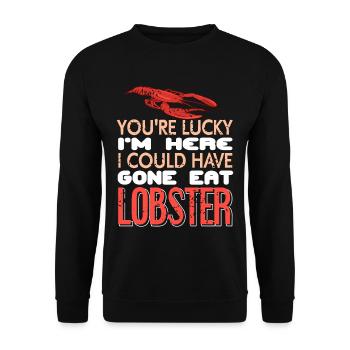 I could have gone eat lobster - Unisex Sweatshirt - black - Front - Alina (178cm) & Michal (187cm)