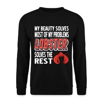 Most of my problems lobster - Unisex Sweatshirt - black - Front - Alina (178cm) & Michal (187cm)