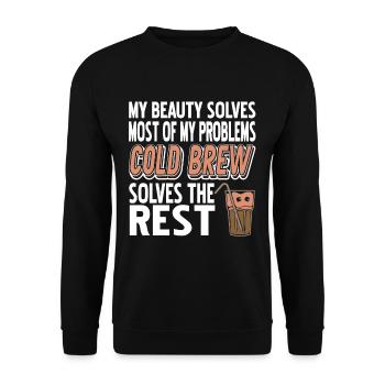 Cold brew solves the rest - Unisex Sweatshirt - black - Front - Alina (178cm) & Michal (187cm)