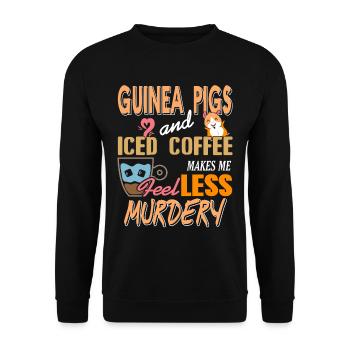 Cochons d’Inde et café glacé me fait me sentir sans sensation - Sweat-shirt Unisexe - noir - Devant - Alina (178cm) & Michal (187cm)