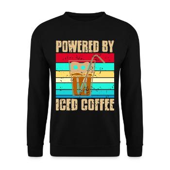 Powered by Iced Coffee - Unisex Sweatshirt - black - Front - Alina (178cm) & Michal (187cm)