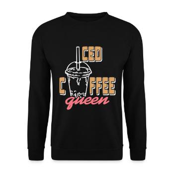Iced Coffee queen - Unisex Sweatshirt - black - Front - Alina (178cm) & Michal (187cm)