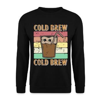 Iced Coffee - Cold Brew - Unisex Sweatshirt - black - Front - Alina (178cm) & Michal (187cm)