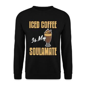 Iced coffee is my soulamate - Unisex Sweatshirt - black - Front - Alina (178cm) & Michal (187cm)