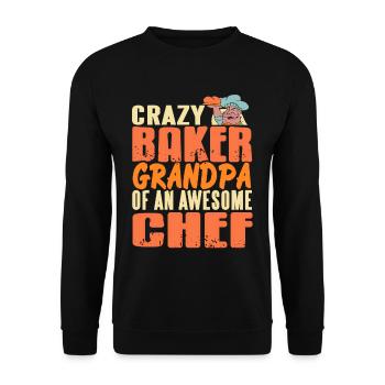 Crazy Baker Grandpa of an awesome chef - Unisex Sweatshirt - black - Front - Alina (178cm) & Michal (187cm)