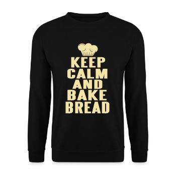 Keep calm and bake bread - Unisex Sweatshirt - black - Front - Alina (178cm) & Michal (187cm)