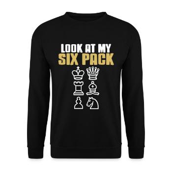Look at my six pack - Unisex Sweatshirt - black - Front - Alina (178cm) & Michal (187cm)
