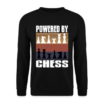 Powered by chess - Unisex Pullover - Schwarz - Vorne - Alina (178cm) & Michal (187cm)