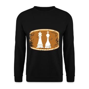 Pièces d’échecs de dames King - Sweat-shirt Unisexe - noir - Devant - Alina (178cm) & Michal (187cm)