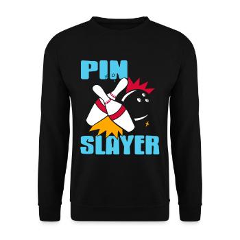 Bowling - Pin Slayer - Unisex Pullover - Schwarz - Vorne - Alina (178cm) & Michal (187cm)