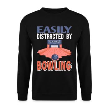 Easily Distractes by bowling - Unisex Sweatshirt - black - Front - Alina (178cm) & Michal (187cm)