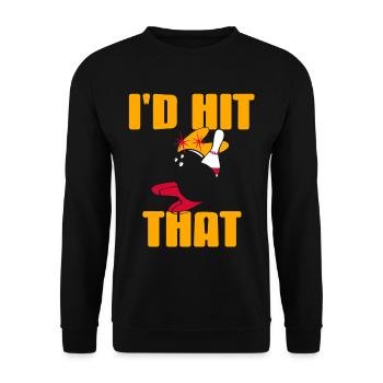 Bowling - Id hit That - Unisex Sweatshirt - black - Front - Alina (178cm) & Michal (187cm)