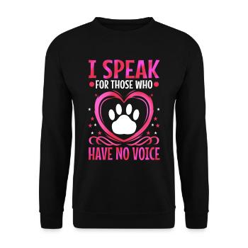 Je parle au nom de ceux qui n’ont pas de voix - Sweat-shirt Unisexe - noir - Devant - Alina (178cm) & Michal (187cm)