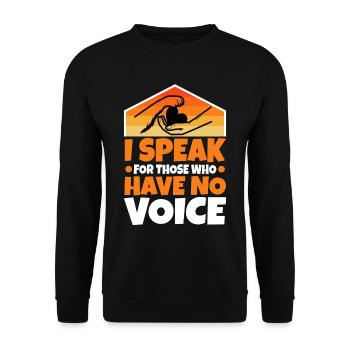 Je parle au nom de ceux qui n’ont pas de voix - Sweat-shirt Unisexe - noir - Devant - Alina (178cm) & Michal (187cm)