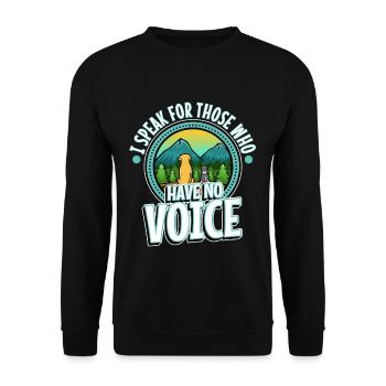 Je parle au nom de ceux qui n’ont pas de voix - Sweat-shirt Unisexe - noir - Devant - Alina (178cm) & Michal (187cm)