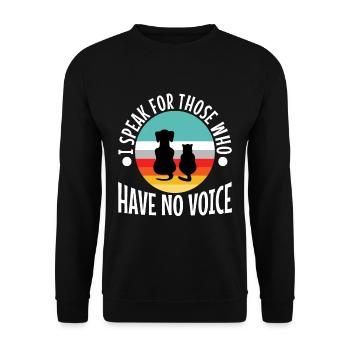 Je parle au nom de ceux qui n’ont pas de voix - Sweat-shirt Unisexe - noir - Devant - Alina (178cm) & Michal (187cm)