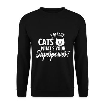Je sauve les animaux quelle est votre superpuissance - Sweat-shirt Unisexe - noir - Devant - Alina (178cm) & Michal (187cm)