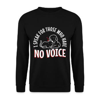 Je parle au nom de ceux qui n’ont pas de voix - Sweat-shirt Unisexe - noir - Devant - Alina (178cm) & Michal (187cm)
