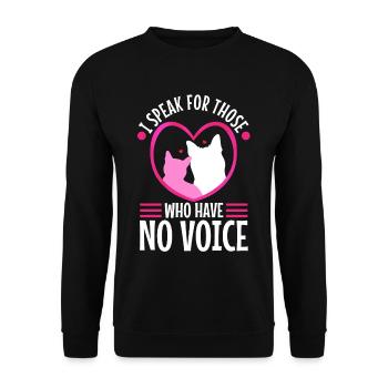 Je parle au nom de ceux qui n’ont pas de voix - Sweat-shirt Unisexe - noir - Devant - Alina (178cm) & Michal (187cm)
