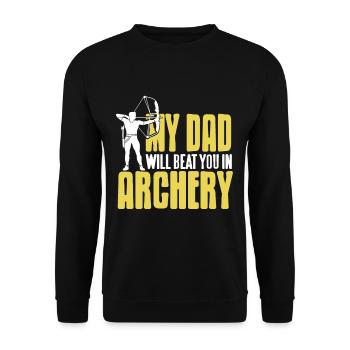 Bogenschießen - Mon das te battra au tir à l’arc - Sweat-shirt Unisexe - noir - Devant - Alina (178cm) & Michal (187cm)