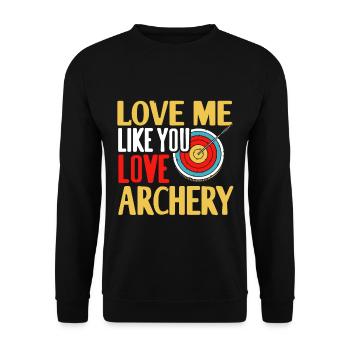 Aime-moi comme tu aimes le tir à l’arc - Sweat-shirt Unisexe - noir - Devant - Alina (178cm) & Michal (187cm)