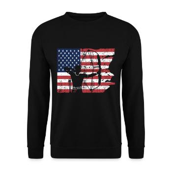 Sports de tir à l’arc aux États-Unis - Sweat-shirt Unisexe - noir - Devant - Alina (178cm) & Michal (187cm)