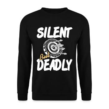 Archer - Silent but Deadly - Unisex Sweatshirt - black - Front - Alina (178cm) & Michal (187cm)