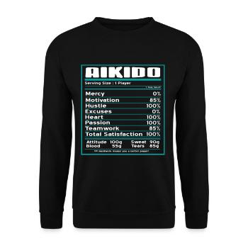 Aikido mercy motivation excuses heart - Unisex Pullover - Schwarz - Vorne - Alina (178cm) & Michal (187cm)