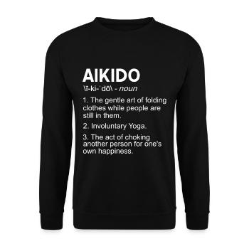 Aikido explanation funny - Unisex Sweatshirt - black - Front - Alina (178cm) & Michal (187cm)
