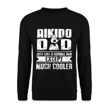Aikido Dad Just like a normal dad except much - Unisex Pullover - Schwarz - Vorne - Alina (178cm) & Michal (187cm)